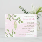 Uitnodiging tot baby shower - Butterfly (Staand voorkant)