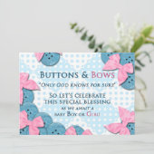 Uitnodiging tot baby shower - Buttonnen en kogels (Staand voorkant)