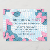 Uitnodiging tot baby shower - Buttonnen en kogels (Voorkant / Achterkant)
