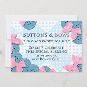 Uitnodiging tot baby shower - Buttonnen en kogels