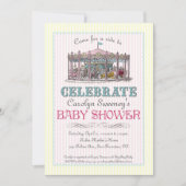 uitnodiging tot Baby shower Carrousel (Voorkant)
