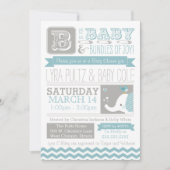 Uitnodiging tot baby shower - Circus Elephant & Ch (Voorkant)