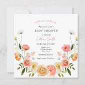 Uitnodiging tot Baby shower Citrus en Flowers (Voorkant)