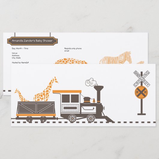 Uitnodiging tot baby shower - Dierenopleiding (Voorkant / Achterkant)