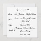 Uitnodiging tot baby shower - Dierlijk afdrukken - (Achterkant)