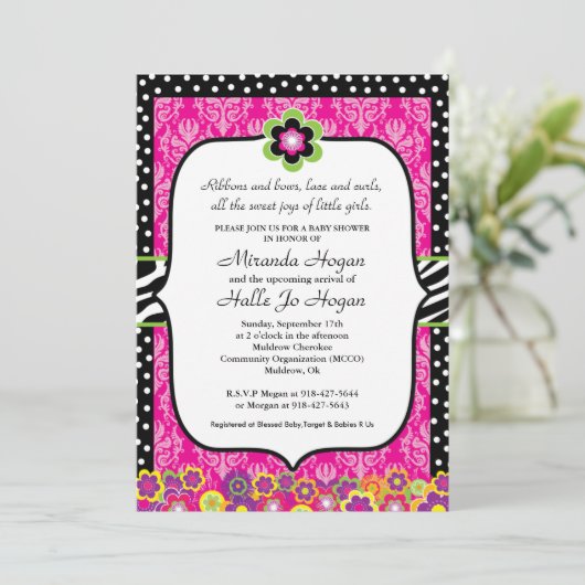 Uitnodiging tot baby shower - DOUANE (Staand voorkant)