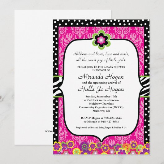 Uitnodiging tot baby shower - DOUANE (Voorkant / Achterkant)