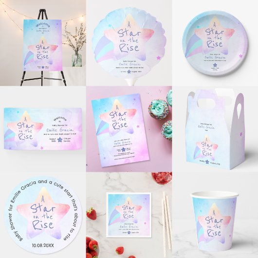 uitnodiging tot baby shower | Een ster in opkomst 