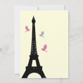 Uitnodiging tot Baby shower Eiffel Tower (Achterkant)