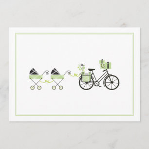 Uitnodiging tot baby shower - fiets- en Baby-vervo
