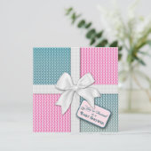 Uitnodiging tot baby shower - Gift Wrap (Staand voorkant)