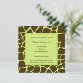 Uitnodiging tot Baby shower Green Gariffe (Staand voorkant)