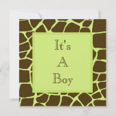 Uitnodiging tot Baby shower Green Gariffe (Achterkant)