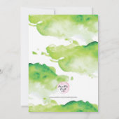 uitnodiging tot baby shower | Groene aquarel (Achterkant)