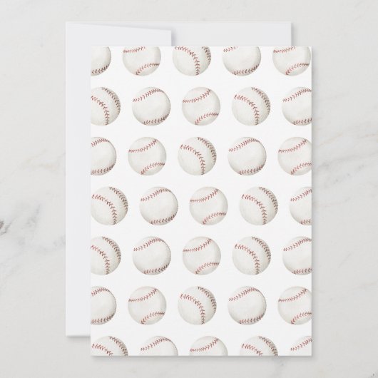 Uitnodiging tot Baby shower honkbal (Achterkant)