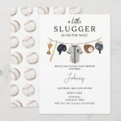 Uitnodiging tot Baby shower honkbal (Voorkant / Achterkant)