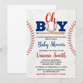 Uitnodiging tot Baby shower honkbal (Voorkant / Achterkant)