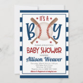 Uitnodiging tot Baby shower honkbal (Voorkant)
