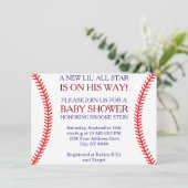 Uitnodiging tot Baby shower honkbal (Staand voorkant)