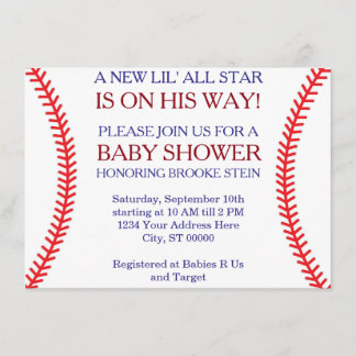 Uitnodiging tot Baby shower honkbal