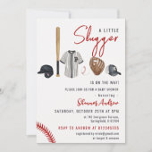 Uitnodiging tot Baby shower honkbal (Voorkant)