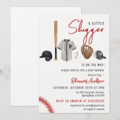 Uitnodiging tot Baby shower honkbal (Voorkant / Achterkant)