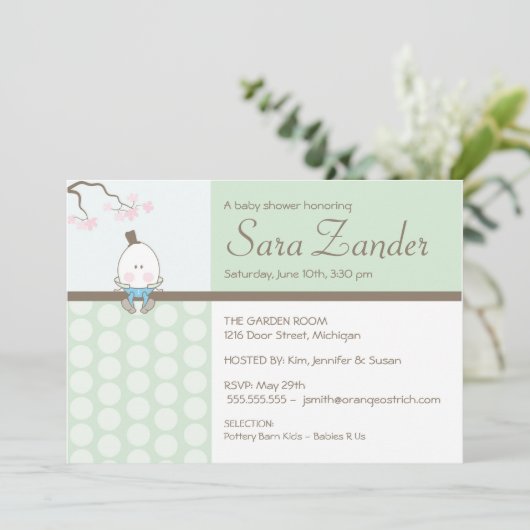 Uitnodiging tot baby shower - Humpty Dumpty (Staand voorkant)