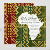 Uitnodiging tot Baby shower in Afrika (Voorkant / Achterkant)