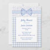 Uitnodiging tot Baby shower in Gingham en Lace Cou (Voorkant)