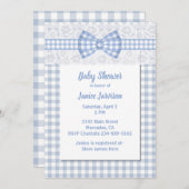 Uitnodiging tot Baby shower in Gingham en Lace Cou (Voorkant / Achterkant)