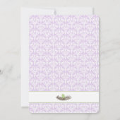 Uitnodiging tot baby shower in Lavender en Groen (Achterkant)