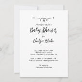 Uitnodiging tot Baby shower in zoete zwarte en wit (Voorkant)