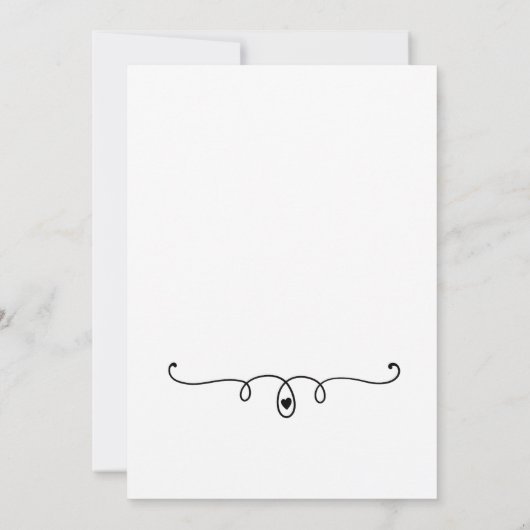 Uitnodiging tot Baby shower in zoete zwarte en wit (Achterkant)