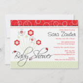 Uitnodiging tot baby shower - Ladybugs (Voorkant)