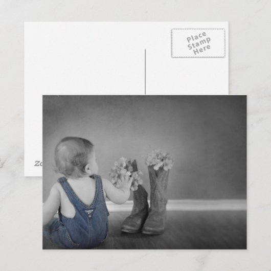 Uitnodiging tot Baby shower landthema (Voorkant / Achterkant)