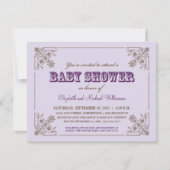  uitnodiging tot Baby shower Lavender (Voorkant)