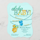  uitnodiging tot Baby shower Luau (Voorkant / Achterkant)