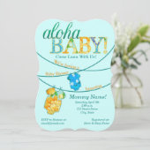  uitnodiging tot Baby shower Luau (Staand voorkant)