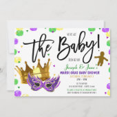 Uitnodiging tot Baby shower Mardi Gras (Voorkant)