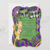 Uitnodiging tot Baby shower Mardi Gras (Voorkant)