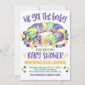 Uitnodiging tot Baby shower Mardi Gras (Voorkant)