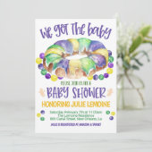 Uitnodiging tot Baby shower Mardi Gras (Staand voorkant)
