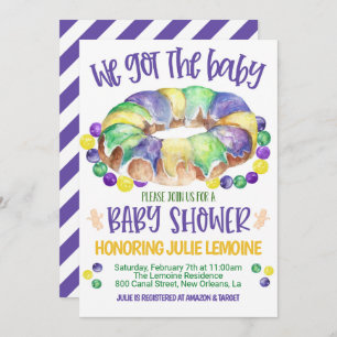 Uitnodiging tot Baby shower Mardi Gras