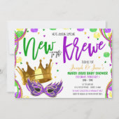 Uitnodiging tot Baby shower Mardi Gras (Voorkant)