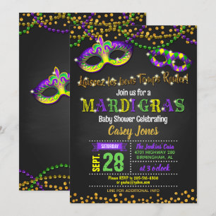 Uitnodiging tot Baby shower Mardi Gras