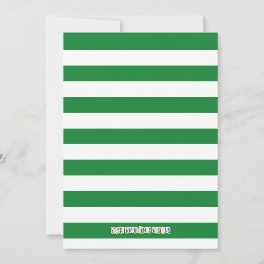 Uitnodiging tot Baby shower Mardi Gras (Achterkant)