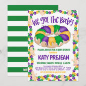 Uitnodiging tot Baby shower Mardi Gras (Voorkant / Achterkant)