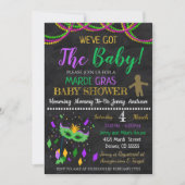 Uitnodiging tot Baby shower Mardi Gras (Voorkant)