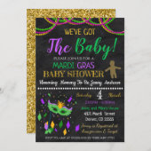 Uitnodiging tot Baby shower Mardi Gras (Voorkant / Achterkant)