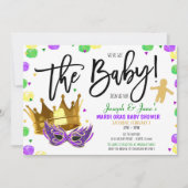 Uitnodiging tot Baby shower Mardi Gras (Voorkant)